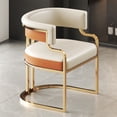 thumbnail image 1 of Kitchen Side Chairs for Dining Room Faux Leather Living Room Chairs Desk Chair Vanity Chair for Adult, Upholstered Armchair with Gold Frame,Wrap-around Backrest, 1 of 7