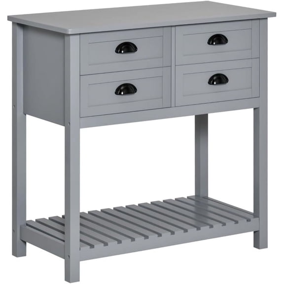 Kitchen Sideboard Cabinet - Sideboard Buffet Cabinet with Drawers - Coffee Bar Cabinet - Cupboard and Console Table with Bottom Shelf - Versatile Storage Cabinet for Kitchen Dining Room Hallway - Grey