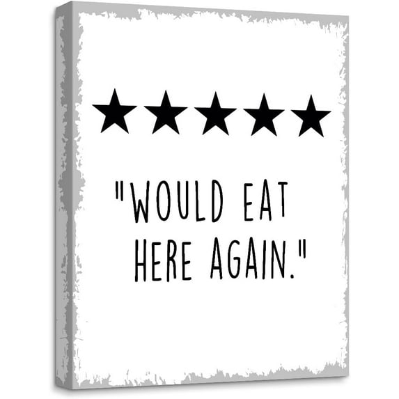 Kitchen Sign Canvas Wall Art, Funny Kitchen Quotes Would Eat Here Again 8x10 Inch Canvas Print Artwork for Home Kitchen Novelty Dinning Room Wall Decor, 8x10 Inch, Small but Cute