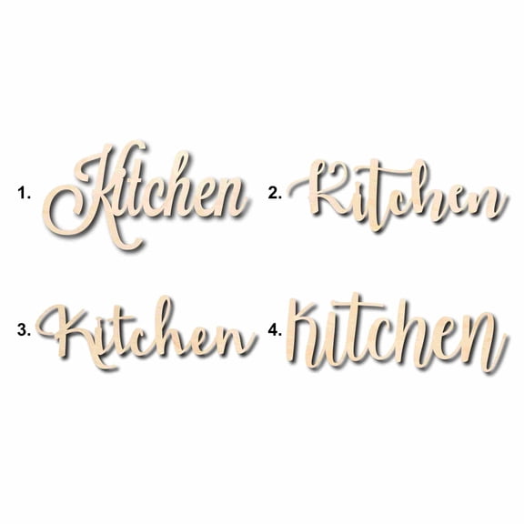 Kitchen Sign Unfinished Wood Cutout Home Decor DIY Option 2- 24" Wide / 1/4"