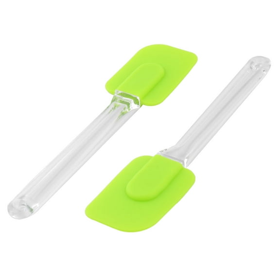 Kitchen Silicone Cake Cream Butter Baking DIY Mixing Spatula Scraper Green 2pcs