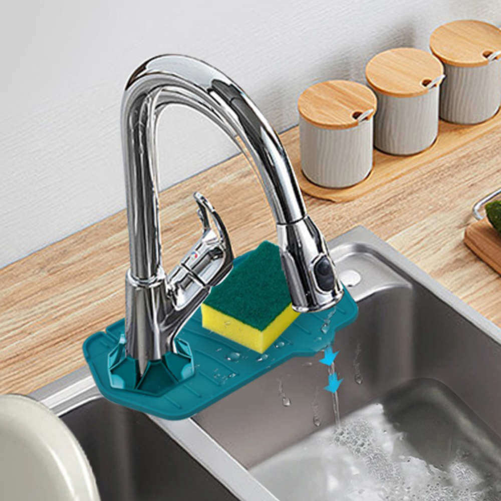 Kitchen Silicone Faucet Mat Easy Installation Keep Countertop Dry for