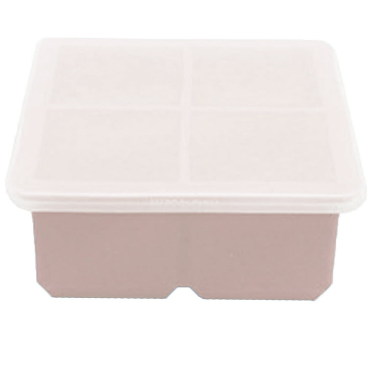 Kitchen Silicone Freezer Tray with Lid Easy Release Molds for Food Storage  & Freeze Soup, Broth - pink