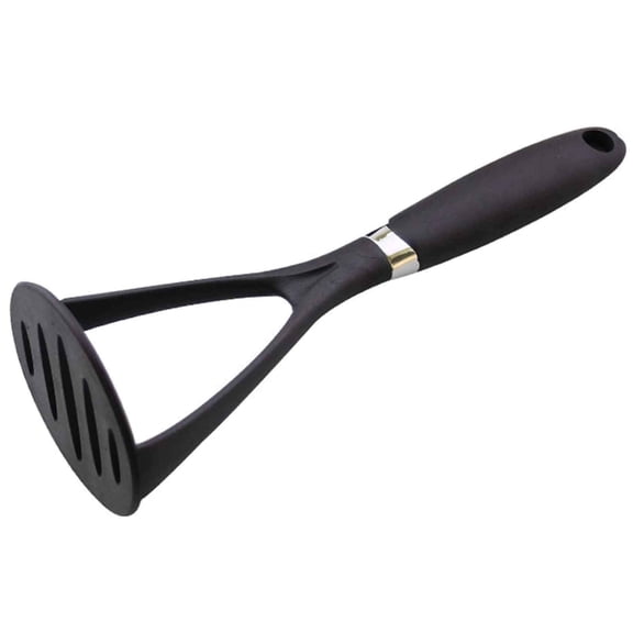 Nylon Potato Solid Masher Professional Nylon Potato Masher,Garlic Press,Cooking and Kitchen Gadget Ricer Press Blender Crusher for Non-Stick Cookware,Black