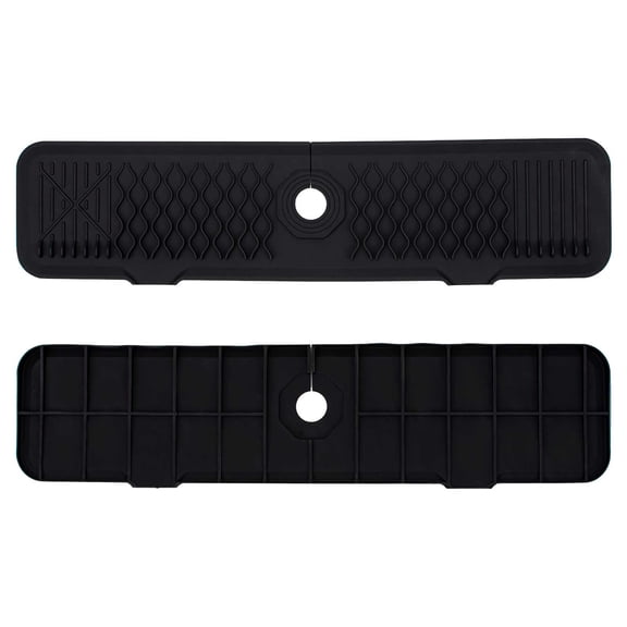 Kitchen Silicone Sink Splash Guard, 24 Inch Faucet Mat Fits Faucet Tube within 2.5",Silicone Faucet Handle Drip Catcher Tray,Sink Splash Protector,Sponge, Soap Mat, Sink Organizer and Splash Mat