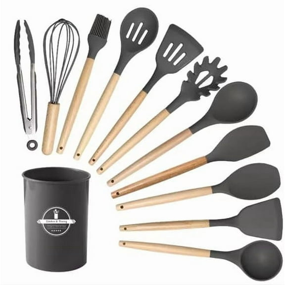 Mulk Silicone Non-Stick Cooking Utensil Set, 12 pcs