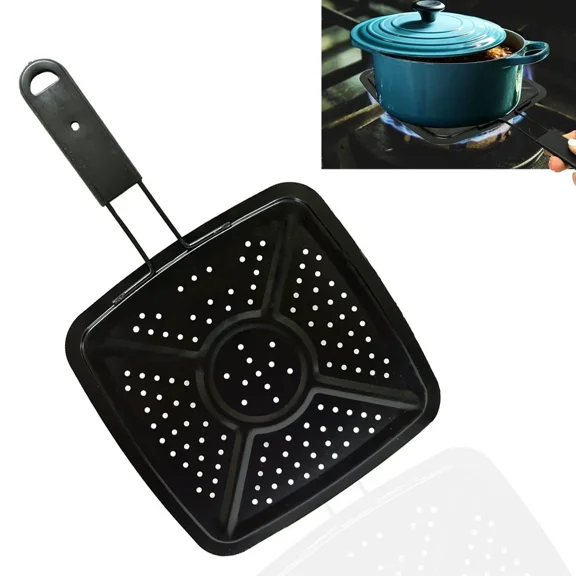 Kitchen Simmer Ring Heat Diffuser Flame Guard Simmering Plate Black Slow Cooking