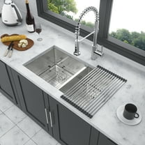 Kitchen Sink 16 Gauge Stainless Steel 32x18 inch Undermount Double Bowl Kitchen Sink (60/40) with 9 Inch Deep Sink,Stainless Steel Kitchen Sink