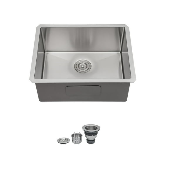 Kitchen Sink 23 Inch Undermount Sink - 23" x 18" x 9" Undermount Stainless Steel Kitchen Sink 16 Gauge 9 Inch Deep Single Bowl Kitchen Sink Basin, Includes Drain Assembly (No Additional Accessories),