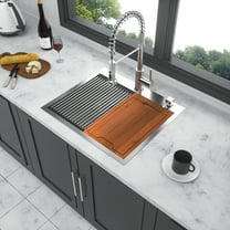 Kitchen Sink 25 Inch Drop Kitchen Sink - 25 "x 22" Kitchen Sink Stainless Steel 16 Gauge Workstation Sink Drop-in Topmount Single Bowl Kitchen Sink,Stainless Steel Kitchen Sink