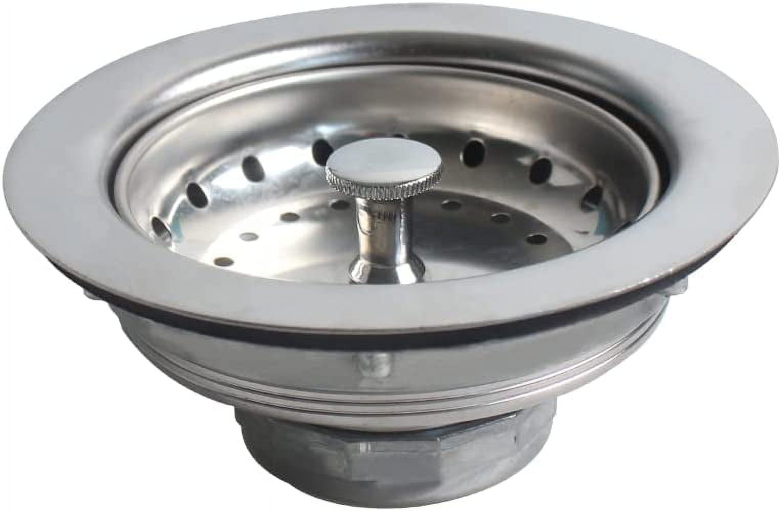 Chrome Finish Stainless Steel Kitchen Sink Drain Assembly with Strainer Basket