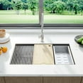 thumbnail image 1 of Kitchen Sink, 30/33 Inch Brushed Nickel Undermount Kitchen Bar Sink with Single-tier Track, Stainless Steel 16 Guage Single Bowl Kitchen Sinks, Family and Bar Sink with Full Accessories, 1 of 7