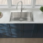 Kitchen Sink 30x22x10"Drop-in Single Bowl Stainless Steel Kitchen Sink,Stainless Steel Kitchen Sink