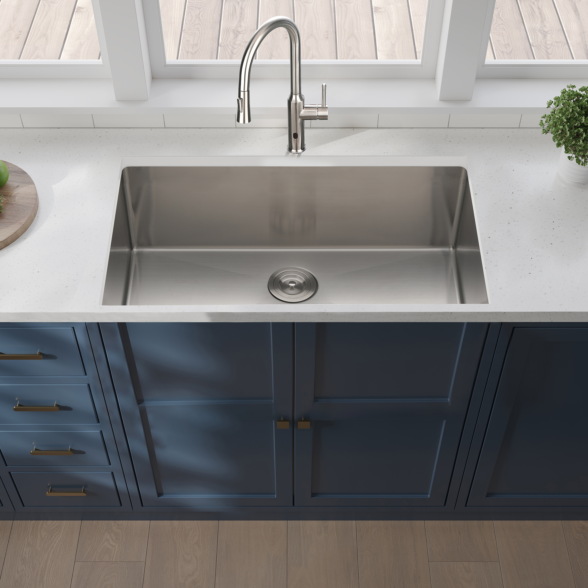 Kitchen Sink 33x19x10"Undermount Single Bowl Stainless Steel Kitchen Sink,Stainless Steel Kitchen Sink