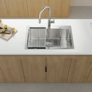 Kitchen Sink 33x22x10"Drop-in Single Bowl Stainless Steel Kitchen Sink,Stainless Steel Kitchen Sink