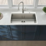 Kitchen Sink 33x22x10"Drop-in Single Bowl Stainless Steel Kitchen Sink with Workstation,Stainless Steel Kitchen Sink