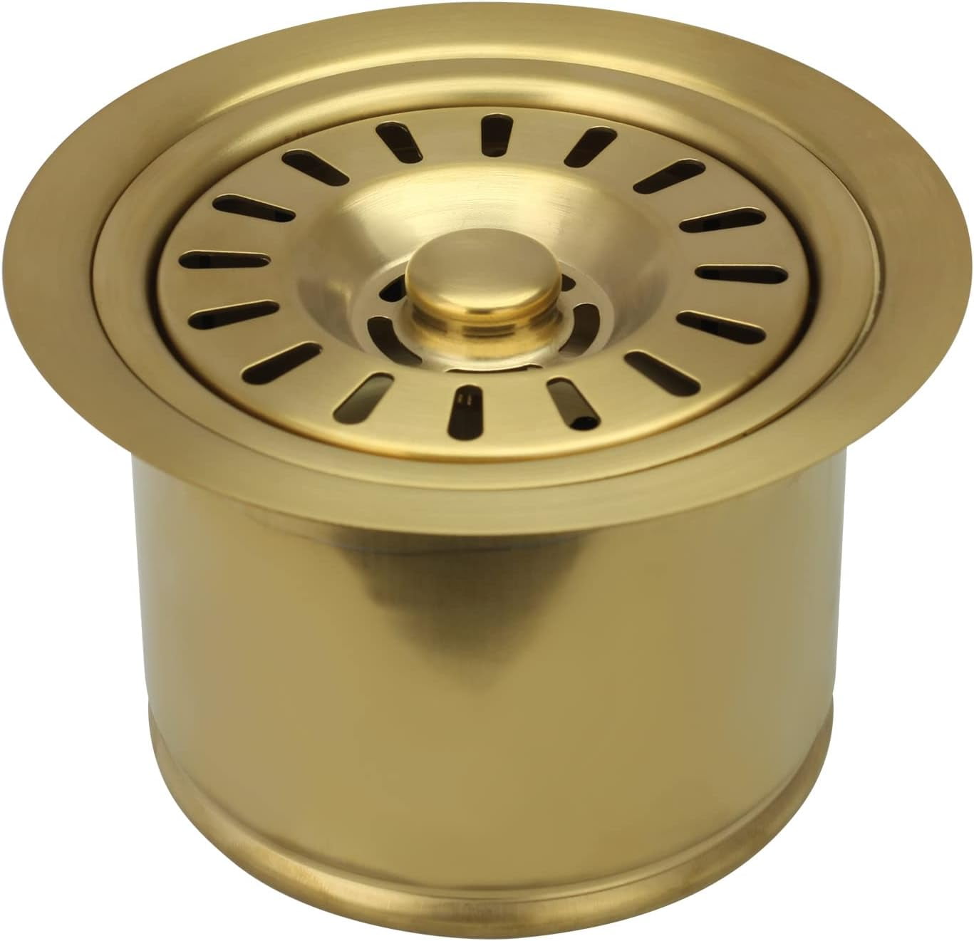 Kitchen Sink Brass Gold Finish Garbage Disposal Flange Stopper, One Size Disposal Rim, Fit 3-1/2 Inch Standard Sink Drain Hole 2.85" Height