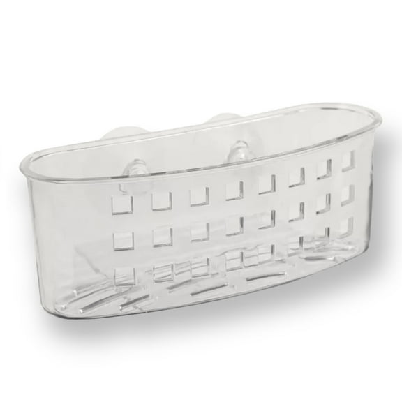 Kitchen Sink Caddy Dish Soap Scrubber Sponge Holder Basket with Suction Cups - Translucent 3-pack