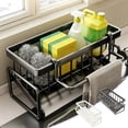thumbnail image 1 of Kitchen Sink Caddy Organizer with Rag Holder, Self-Draining Sponge Holder for Countertop Soap Dispenser Organizers and Storage Essentials, Kitchen Decor and Accessories, AKLJWH, #02 White, 1 of 6