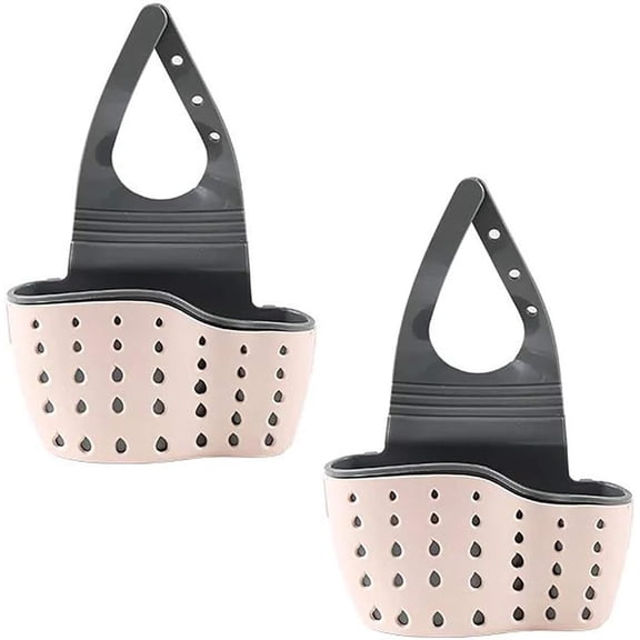 Kitchen Sink Caddy Sponge Holder for Organizer Dish Soap Holder Hanging Ajustable Strap Faucet Caddy with Drain Holes for Drying, Kitchen Sink Accessories