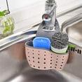 thumbnail image 1 of Kitchen Sink Caddy Sponge Holder Silicone Plastic Soap Holder Hanging Ajustable Strap Faucet Caddy with Drain Holes for Drying, 1 of 7