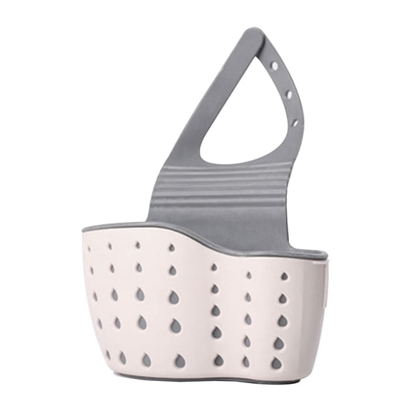 Kitchen Sink Caddy Sponge Holder Silicone Plastic Soap Holder, Kitchen Sink Shelf Soap Sponge Drain Rack Holder Hanging Ajustable Strap Faucet Caddy with Drain Holes for Drying