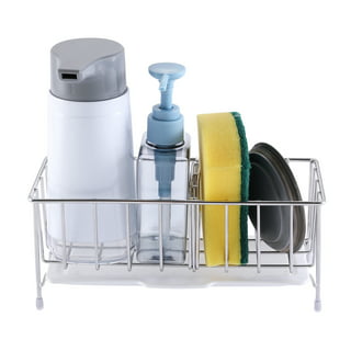 Travelwant Kitchen Sink Caddy Organizer, Sponge Holder with Drain Pan for Sponges, Soap, Kitchen, Bathroom, Blue