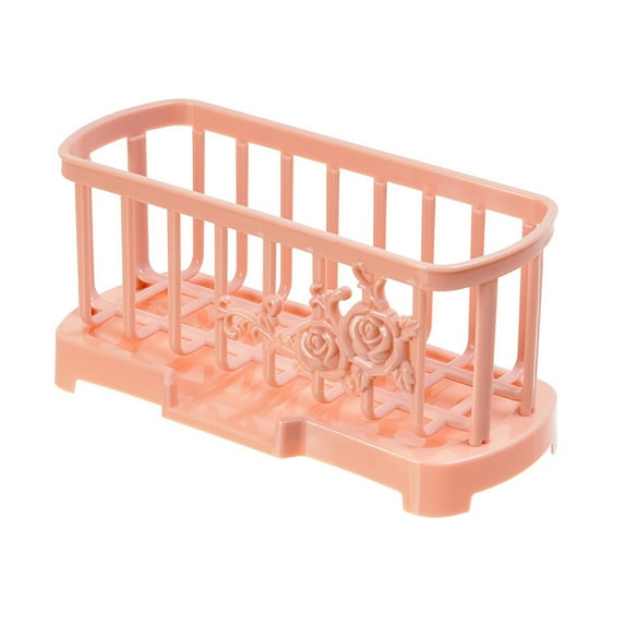 Kitchen Sink Caddy Sponge Holder - Sponge Holder for Sink, Sink Tray Drainer Rack, Soap Dish Dispenser Brush Holder Storage Kitchen Accessories