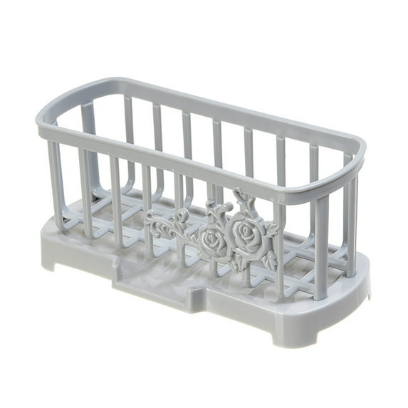 Kitchen Sink Caddy Sponge Holder - Sponge Holder for Sink, Sink Tray Drainer Rack, Soap Dish Dispenser Brush Holder Storage Kitchen Accessories