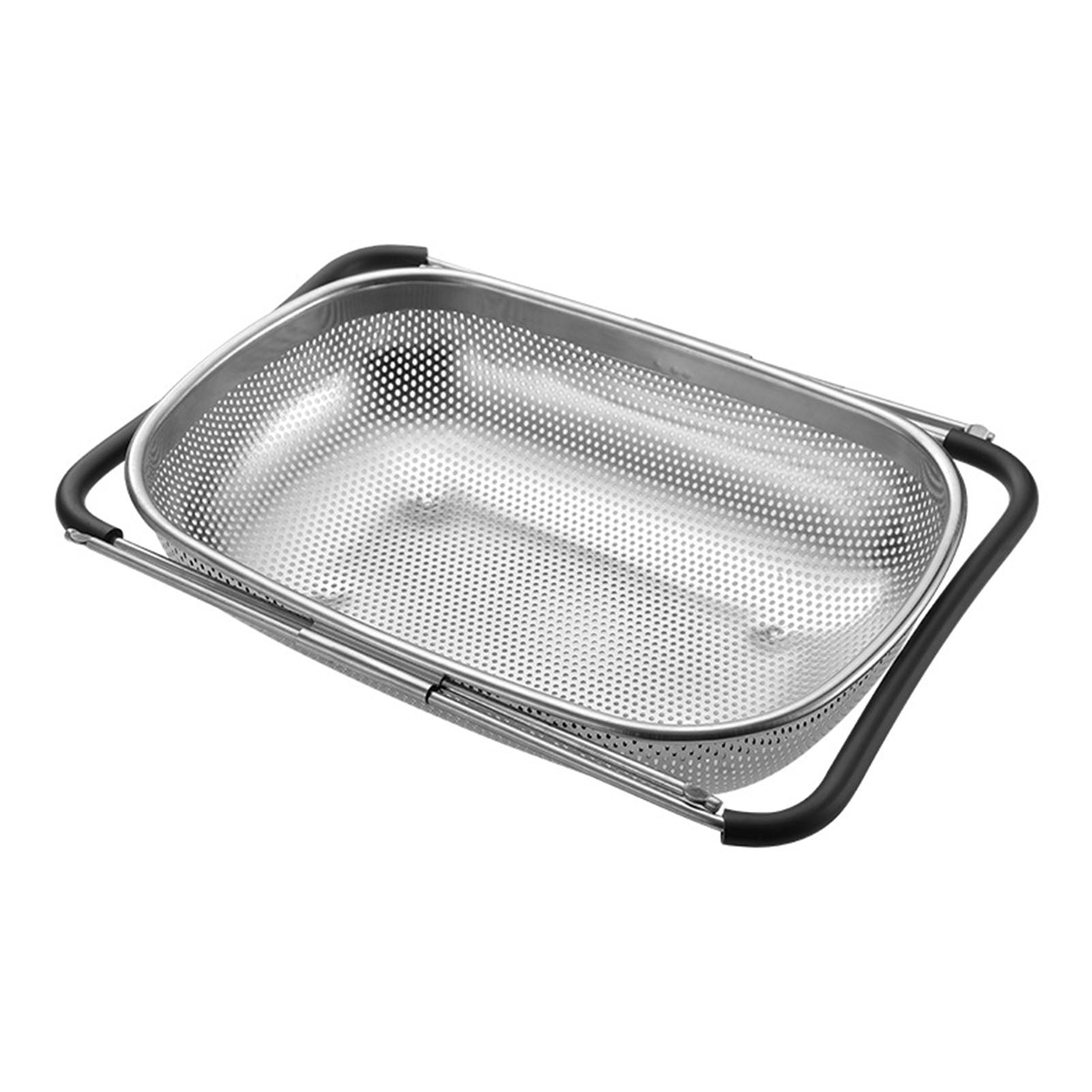 Kitchen Sink Colander Strainer Basket with Expandable Rubber Grip Large ...