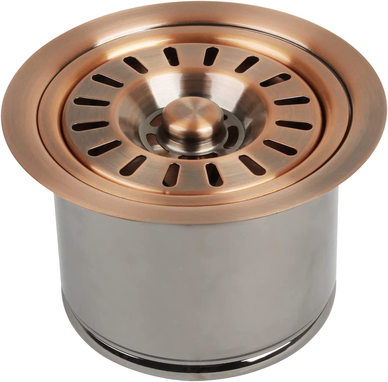 Kitchen Sink Copper Finish Garbage Disposal Flange Stopper, One Size Disposal Rim, Fit 3-1/2 Inch Standard Sink Drain Hole 2.85" Height