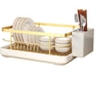 thumbnail image 1 of Kitchen Sink Dish Drying Rack: Drying Dish Rack, 2025 New Multifunctional Dish Rack with Drainer Tray, Chopstick Holder, and Wine Glass Rack, Dish Drainers for Kitchen Counter (Gold), 1 of 9