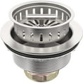 thumbnail image 1 of Kitchen Sink Drain 3 1/2 Inch Kitchen Sink Drain Strainer Assmebly Kit Stainless Steel Sink Strainer Basket/Drain Stopper for 3.5'' Standard American Drain Hole (Polished), 1 of 11