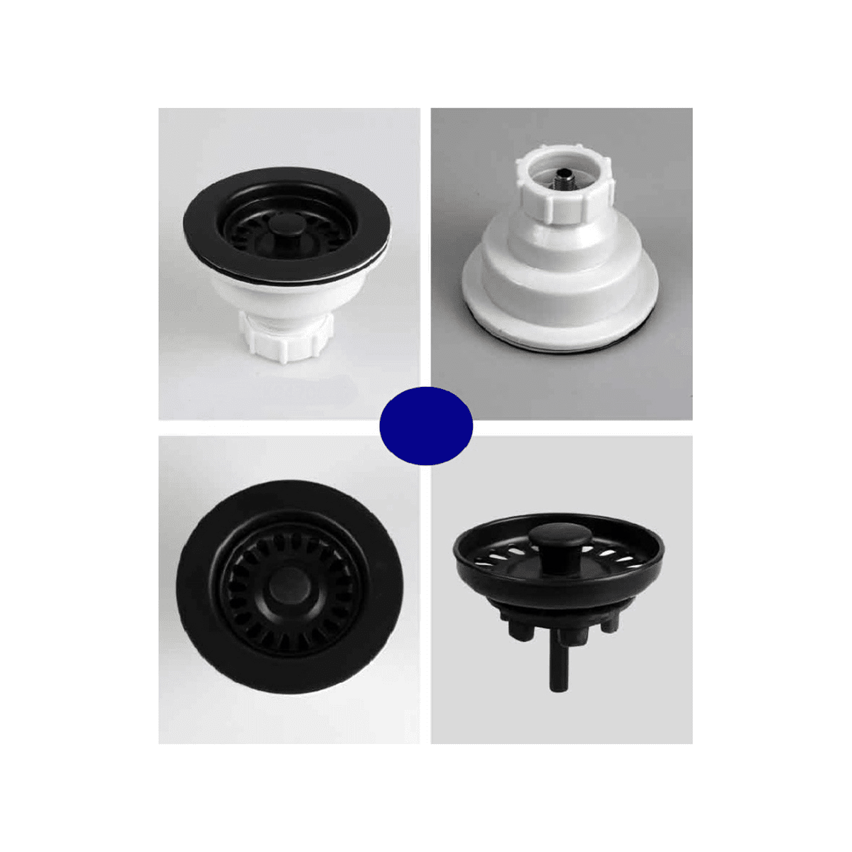 Kitchen Sink Drain Assembly with Strainer Basket Stopper Diameter 114mm