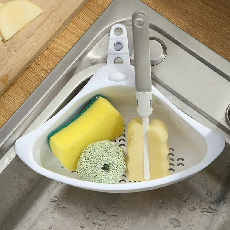 Kitchen Sink Drain Basket Swan Drain Rack Swan Shape Sink Basket Kitchen Triangular Sink Drain Filter Basket Shelf Storage Rack Sponge Holder