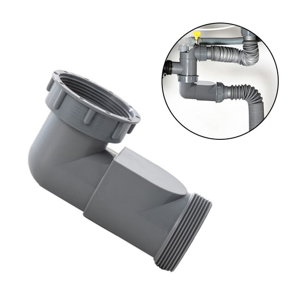 Kitchen Sink Drain Connector Y Shape Anti Backflow Grey ABS Pipe Elbow