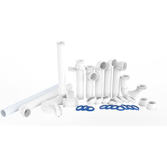 Kitchen Sink Drain Kit,1-1/2" Sink Drain Plumbing Kit - Universal P-Trap Replacement for Kitchen & Bathroom Sinks with Pipe Repair Accessories