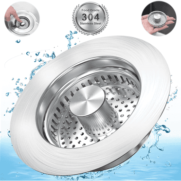 Kitchen Sink Drain Stopper,Stainless Steel 3 in 1 kitchen sinks drain strainer,Pop up Sink Stopper with Copper Bounce Core,Sinks Food Catcher for US Standard 3-1/2 inch(1Pack)