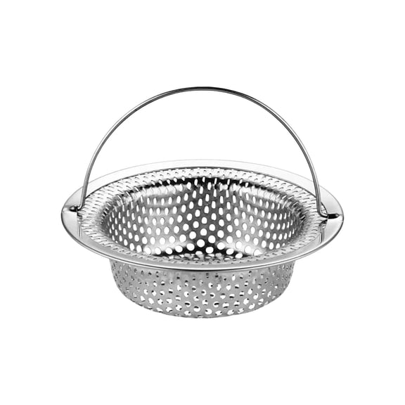Kitchen Sink Drain Strainer with Handle, Stainless Steel Large Kitchen Sink Drain Basket Food Catcher, 4.3 inch Diameter, Rust Free, Kitchen Sinks Food Waste Trap Stopper