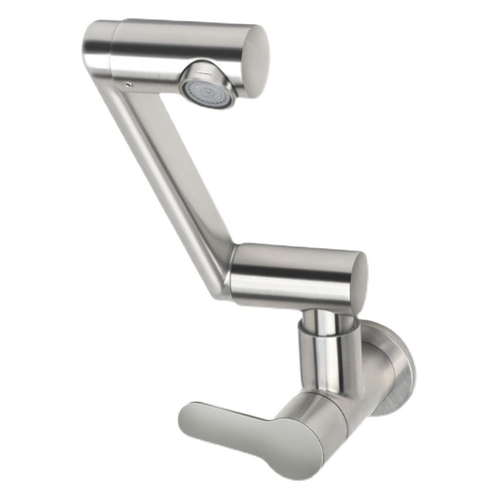 Kitchen Sink Faucet 304 Stainless Steel In-wall Single Hole 360° Rotation Universal Folding Cold Water Tap Balcony Mop Pool Tap ,Bar Laundry RV Farmhouse