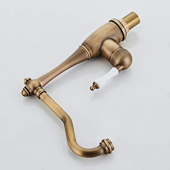 Kitchen Sink Faucet 360 Swivel Single Lever Mixer Tap with Ceramic Handles