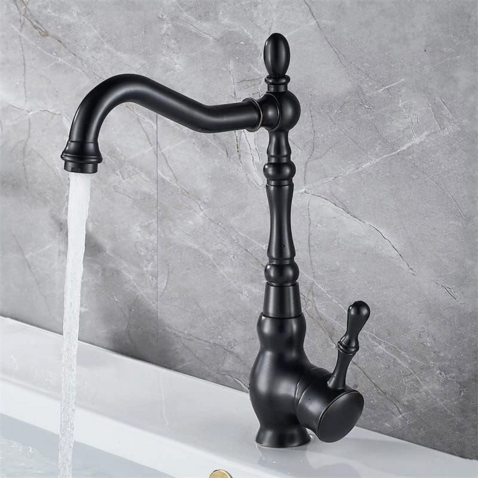 Kitchen Sink Faucet for Bar Farmhouse Commercial, 360 Rotation Black ...