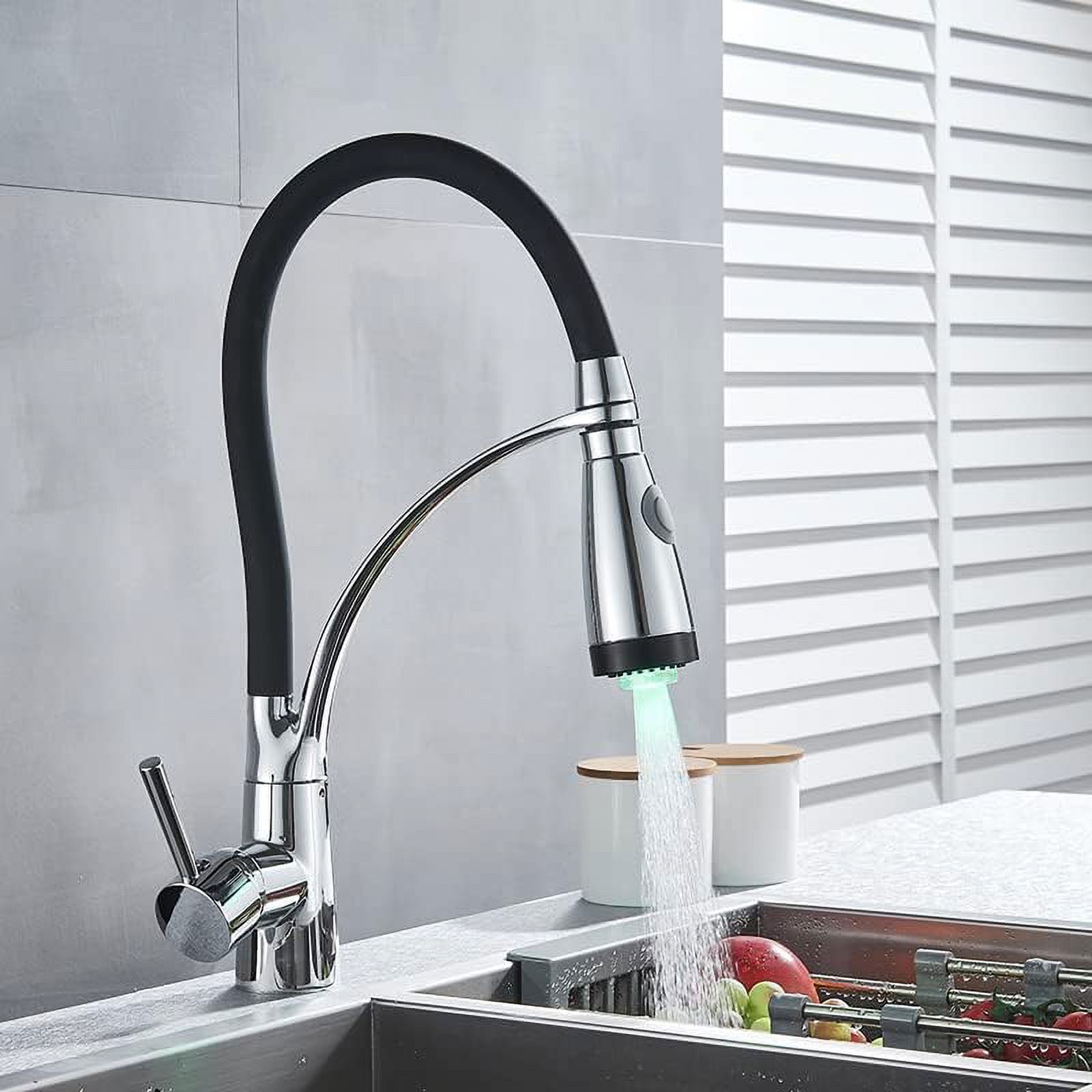Kitchen Sink Faucet for Bar Farmhouse Commercial, Black Kitchen Sink