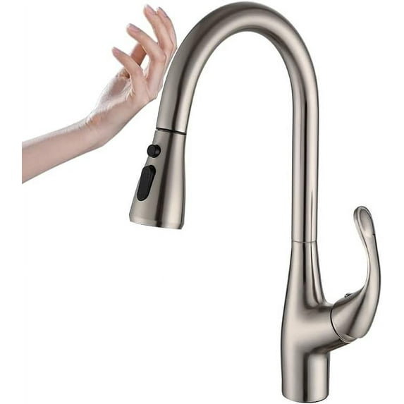Kitchen Sink Faucet for Bar Farmhouse Commercial, Brass Pull Out Smart Sensor Touch Kitchen Faucet, Sensor Kitchen Water Tap, Sink Hot Cold Mixer Crane, Shower & Column Mode
