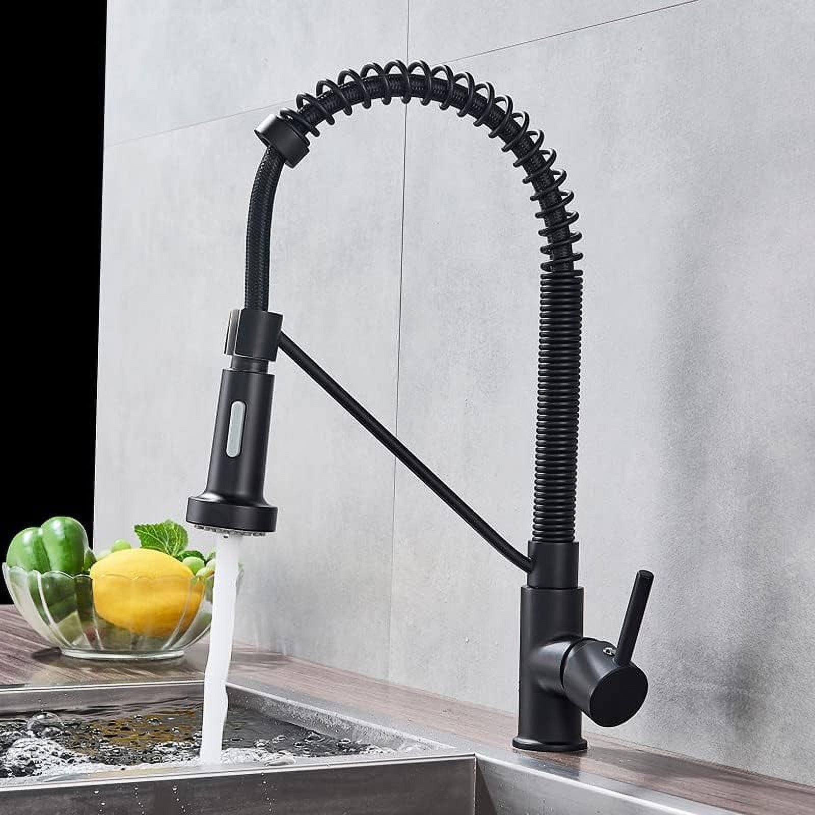 Kitchen Sink Faucet for Bar Farmhouse Commercial, Chrome/ Black Style