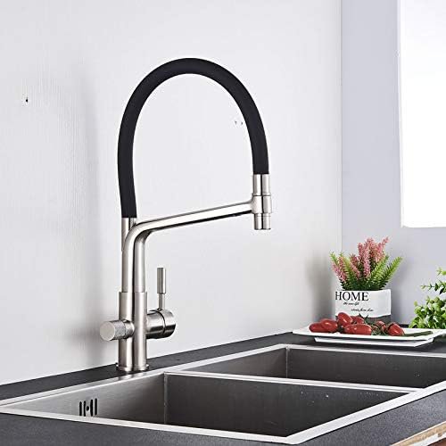 Kitchen Sink Faucet for Bar Farmhouse Commercial, Chrome/Matte Black
