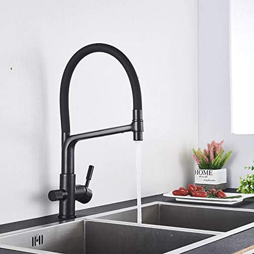 Kitchen Sink Faucet for Bar Farmhouse Commercial, Chrome/Matte Black
