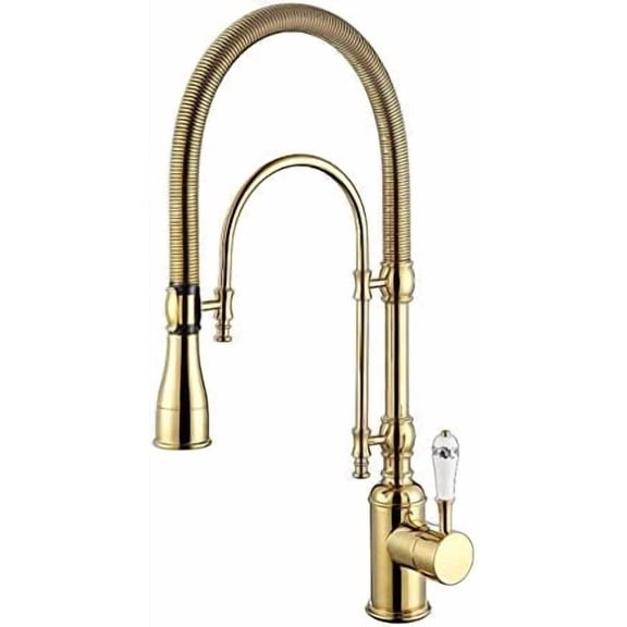 Kitchen Sink Faucet for Bar Farmhouse Commercial, Kitchen Sink Faucet, Gold/Chrome Brass Spring Pull Down Sink Mixer Tap, Rotation Kitchen Mixer Taps, Kitchen Tap