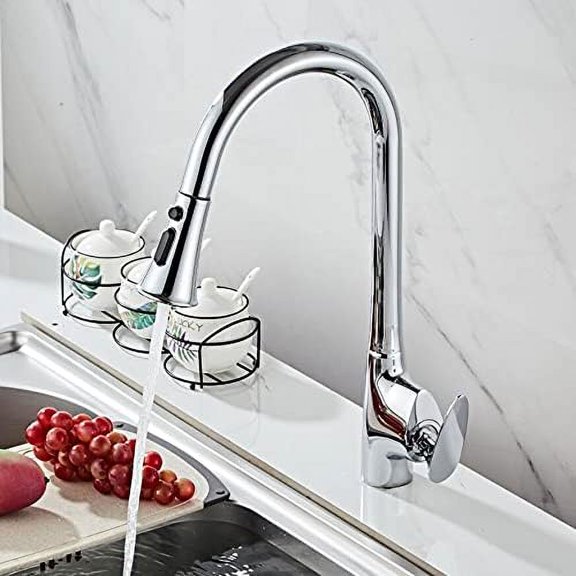 Kitchen Sink Faucet for Bar Farmhouse Commercial, Kitchen Swivel Romovable Faucet, Black Pull Out Down Water Saver Mixer Tap, Modern Faucets Water Tap