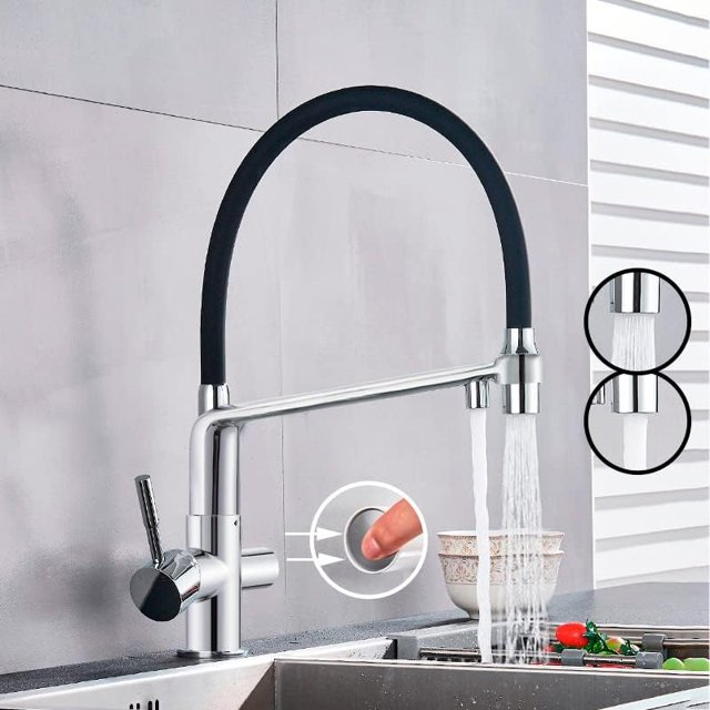 Kitchen Sink Faucet for Bar Farmhouse Commercial, Kitchen Water Filter